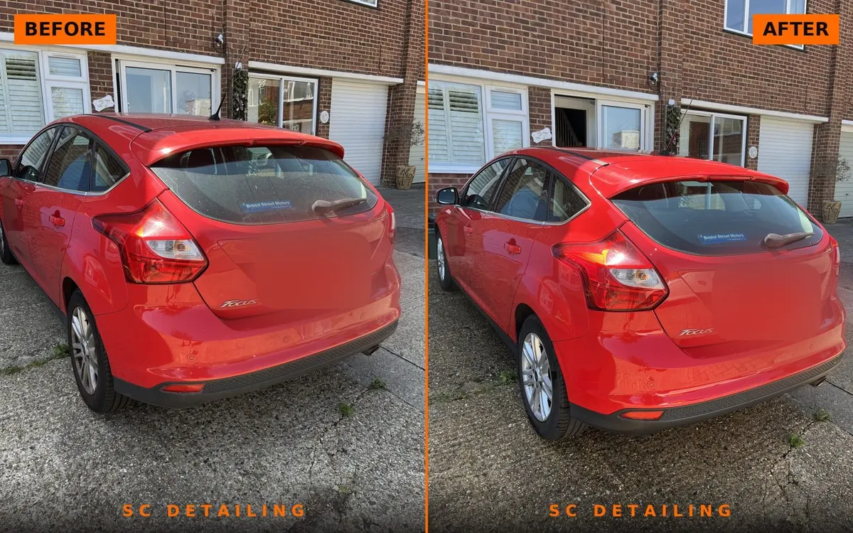 Ford Focus rear — before and after valet, Chislehurst