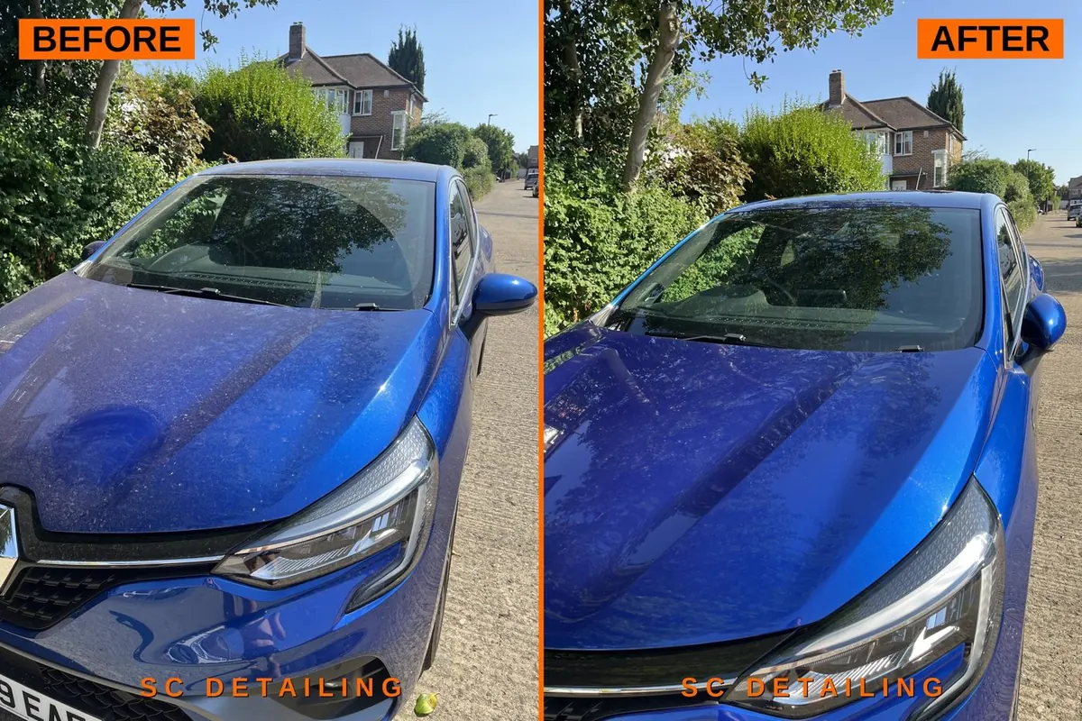 Renault Clio front — before and after valet, Petts Wood