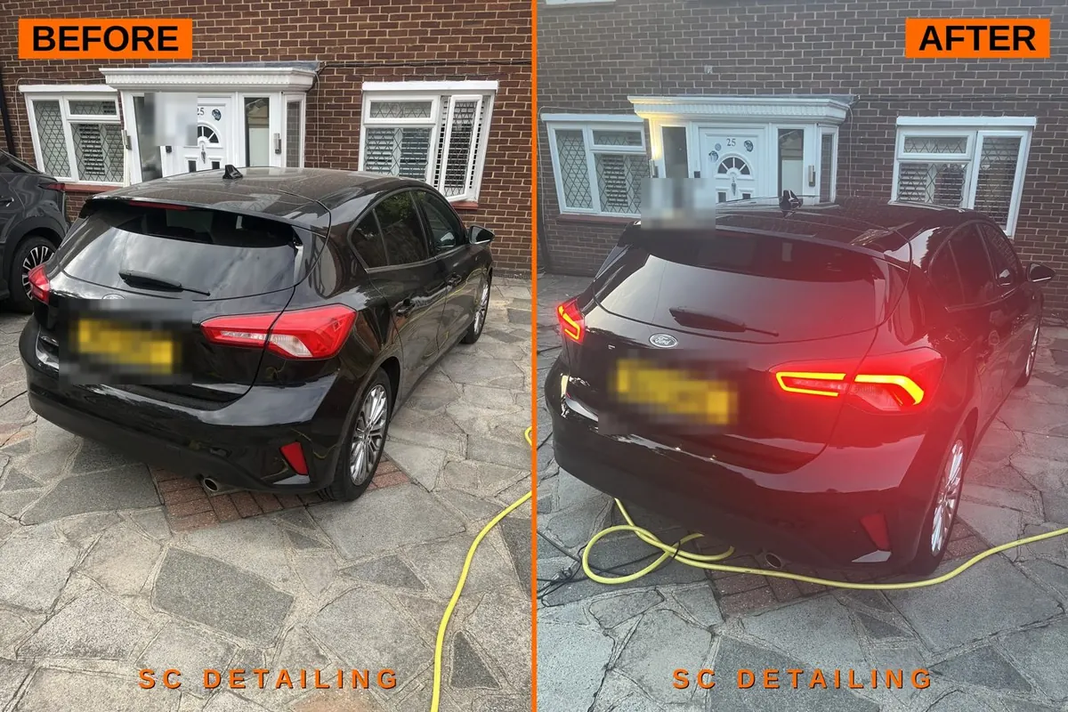 Ford Focus rear — before and after valet, Orpington