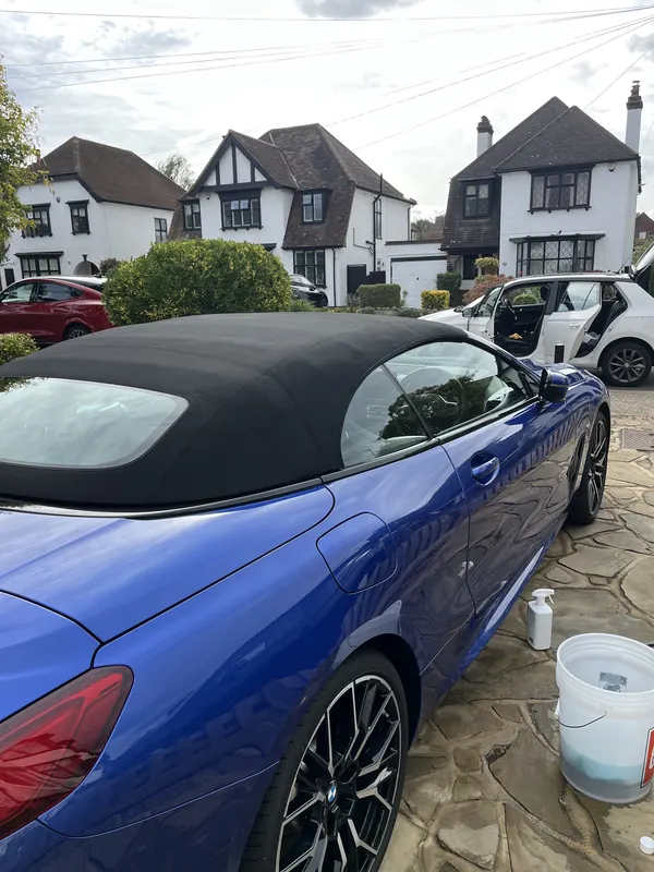 Protective treatment applied to a convertible soft top