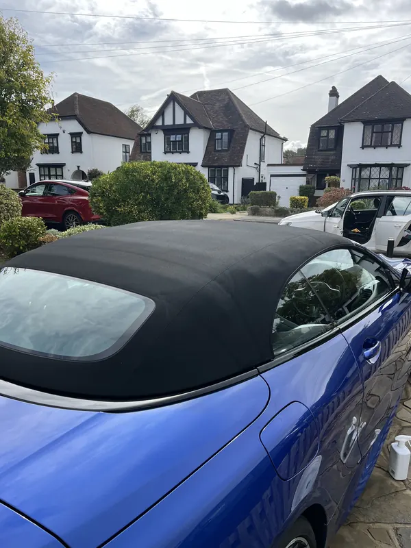Convertible soft top after rinsing